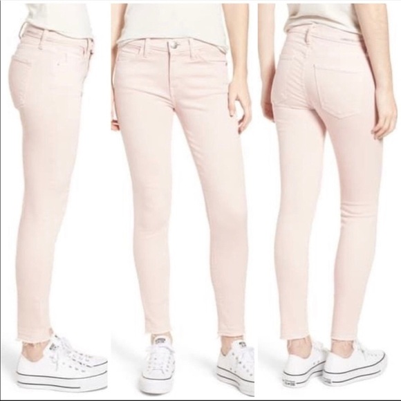 CURRENT Elliot, The Stiletto, primrose pink released hem jeans - Picture 2 of 11